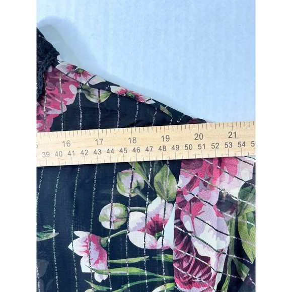 NWT LuLaRoe M Floral Sheer Cover Up Lace Crochet Kimono Midi Open Front Oversize - Picture 11 of 13